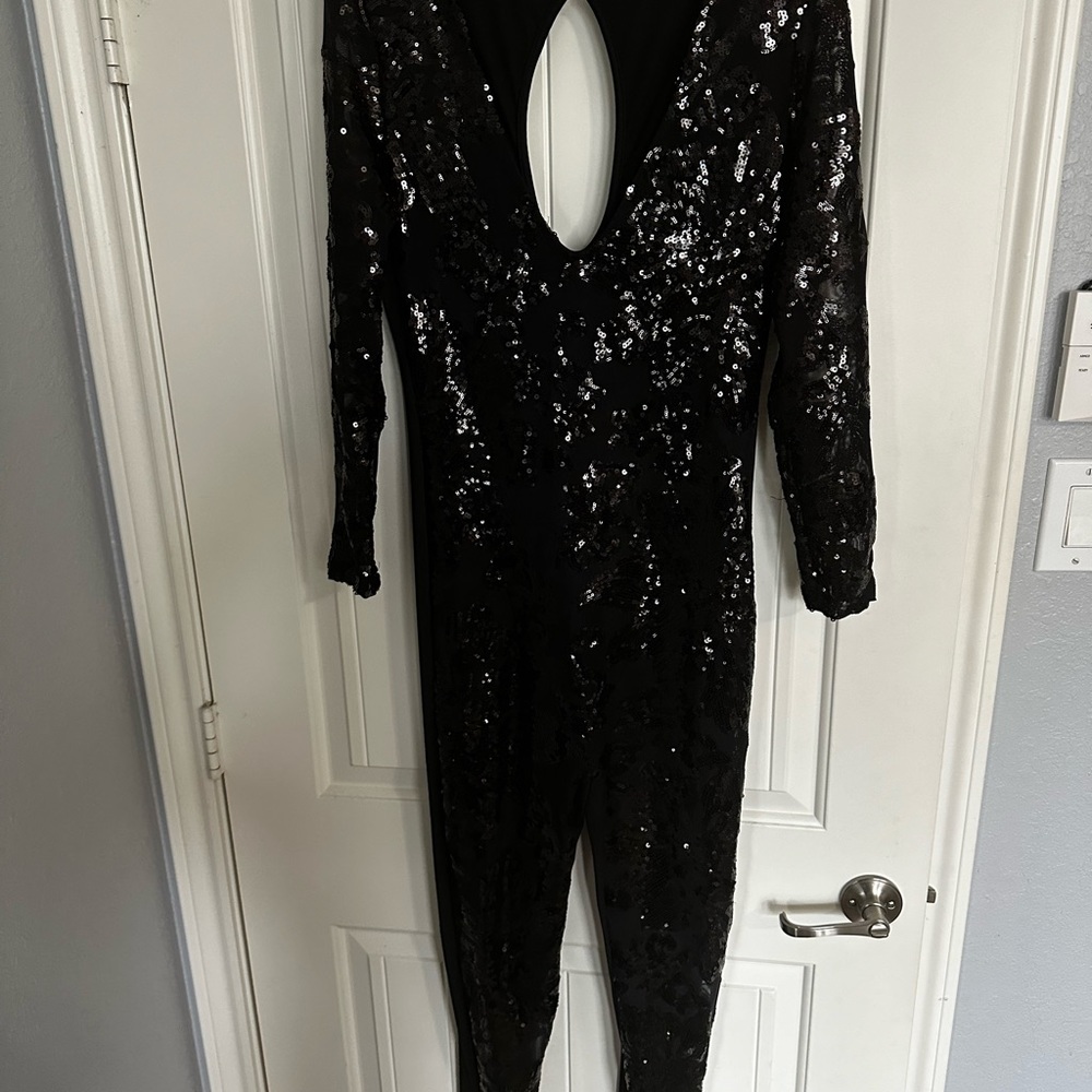 Sequin form fitting jumpsuit